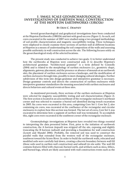 1. Small Scale Geoarchaeological Investigations of Earthen Wall Construction at the Hopeton Earthworks (33RO26)