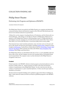 Prompt – Phillip Street Theatre