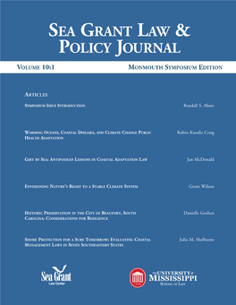 Sea Grant Law & Policy Journal