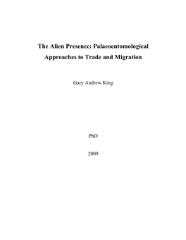 The Alien Presence: Palaeoentomological Approaches to Trade and Migration