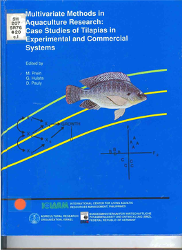 Ltivariate Methods in Aquaculture Research: F* Case Studies of Tilapias in Experimental and Commercial Systems