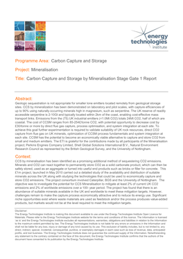 Carbon Capture and Storage Project