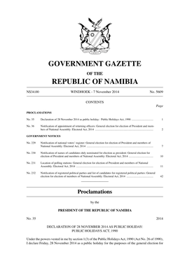 Government Gazette Republic of Namibia