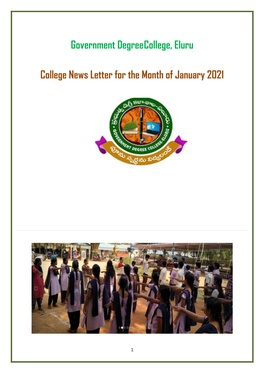 Government Degree College, Eluru College News Letter for the Month of January 2021