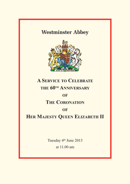 Order of Service for a Service to Celebrate The