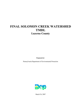 Anderson Creek Watershed Tmdl