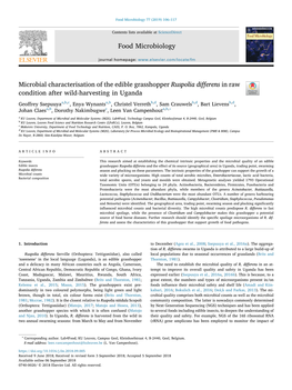 Food Microbiology Microbial Characterisation of the Edible