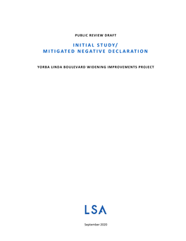 Yorba Linda Boulevard Widening Improvements Project Initial Study