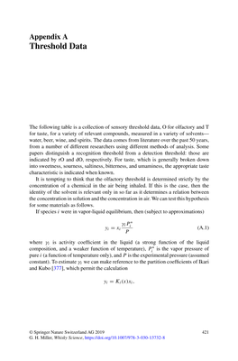 Appendix a Threshold Data