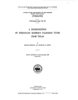 A Redescription of Ferdinand Roemer's Paleozoic Types from Texas