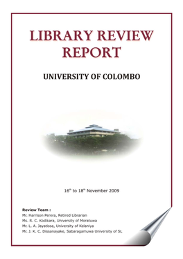 Library Review Report, University of Colombo I