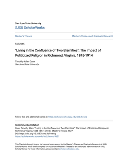 The Impact of Politicized Religion in Richmond, Virginia, 1845-1914