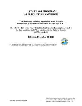 State 404 Program Applicant's Handbook