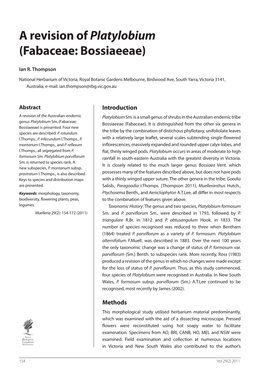 A Revision of Platylobium (Fabaceae: Bossiaeeae)