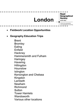 London Fieldwork Locations