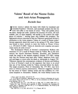 Valens' Recall of the Nicene Exiles and Anti-Arian Propaganda , Greek, Roman and Byzantine Studies, 26:4 (1985:Winter) P.395