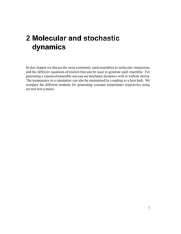 2 Molecular and Stochastic Dynamics