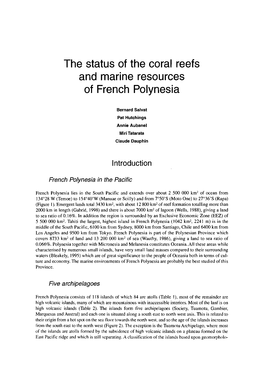 The Status of the Coral Reefs and Marine Resources of French Polynesia