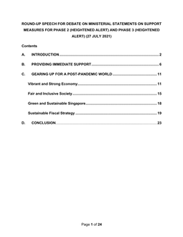 Of 24 ROUND-UP SPEECH for DEBATE on MINISTERIAL STATEMENTS on SUPPORT MEASURES for PHASE 2