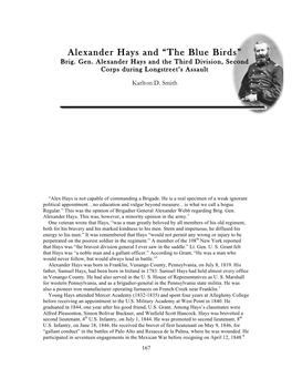 Alexander Hays and “The Blue Birds” Brig