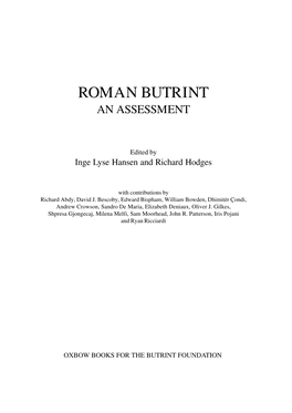 Roman Butrint an Assessment