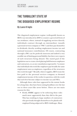 The Turbulent State of the Disguised Employment Regime