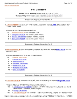 Phil Davidson Page 1 of 47 Return to Normal View Phil Davidson