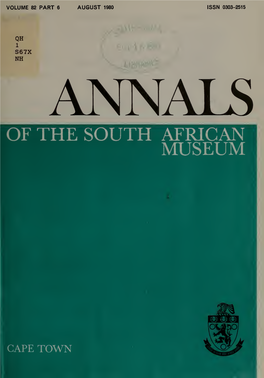 Annals of the South African Museum = Annale Van Die Suid-Afrikaanse