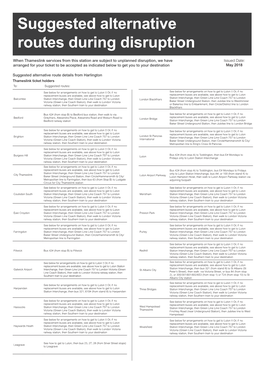 Suggested Alternative Routes During Disruption
