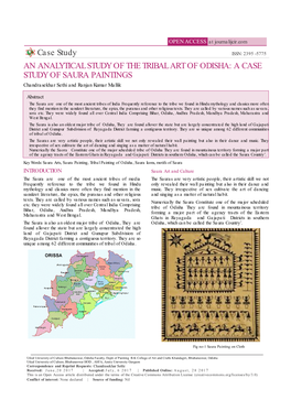 Case Study an ANALYTICAL STUDY of the TRIBAL ART of ODISHA: a CASE STUDY of SAURA PAINTINGS