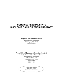 Combined Federal/State Disclosure and Election Directory