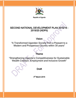 Second National Development Plan 2015 16 to 2019 20 (NDPII)