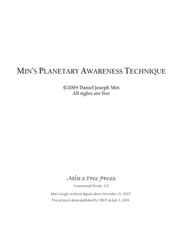 Min's Planetary Awareness Technique.Pdf