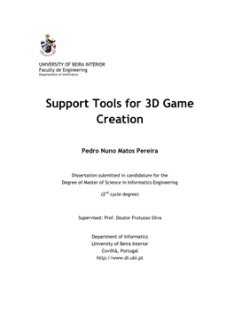 Support Tools for 3D Game Creation