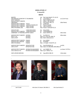 GENERAL OFFICERS - CF 01 January 2010