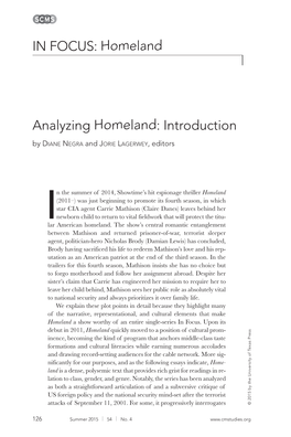 IN FOCUS: Homeland Analyzing Homeland: Introduction