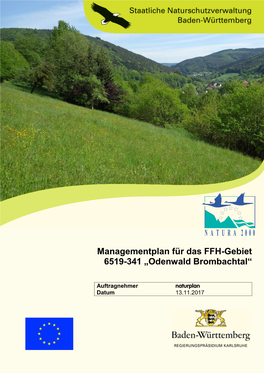 Managementplan Für Das FFH-Gebiet 6519-341 „Odenwald Brombachtal“