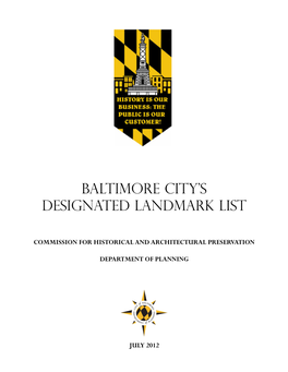 Baltimore City's Designated Landmark List