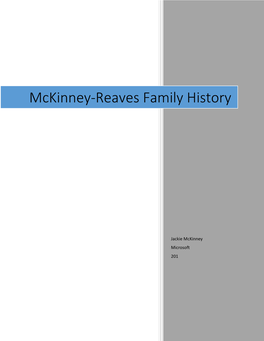 Mckinney-Reaves Family History