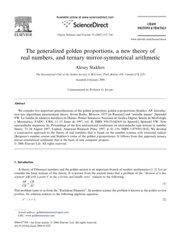 The Generalized Golden Proportions, a New Theory of Real Numbers, and Ternary Mirror-Symmetrical Arithmetic