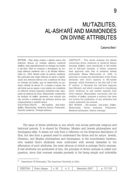 9 Mu'tazilites, Al-Ash'ari and Maimonides on Divine