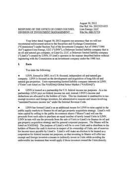 Division of Investment Management No-Action Letter: Linn Energy