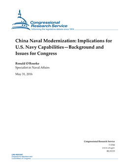 China Naval Modernization: Implications for US Navy Capabilities