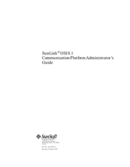 Solstice OSI 8.1 Communication Platform Administrator's Guide