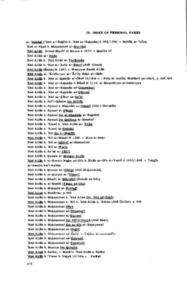 III. INDEX of PERSONAL NAMES Al-'Abbäal ('Abd Ar-Rahim B. 'Abd Ar-Rahmän) D