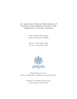 An Approach to Optimal Discretization of Continuous Real Random Variables with Application to Machine Learning