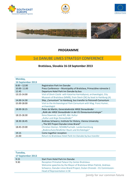 1St DANUBE LIMES STRATEGY CONFERENCE
