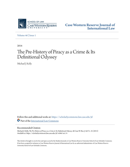 The Pre-History of Piracy As a Crime & Its Definitional Odyssey