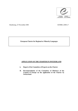 7 European Charter for Regional Or Minority Languages APPLICATION