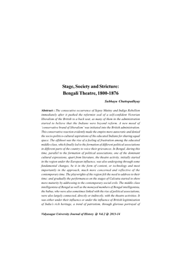 Bengali Theatre, 1800-1876